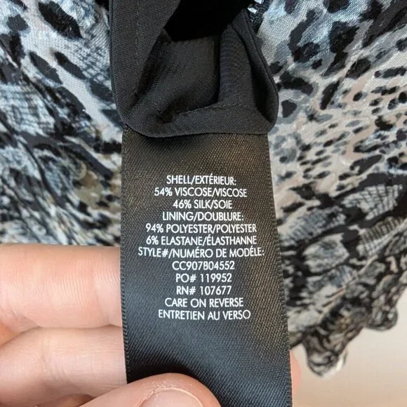 Alice+Olivia Coco Burnout Midi Crepe de Chine Silk Dress, Sz 0 - Picture 6 of 9